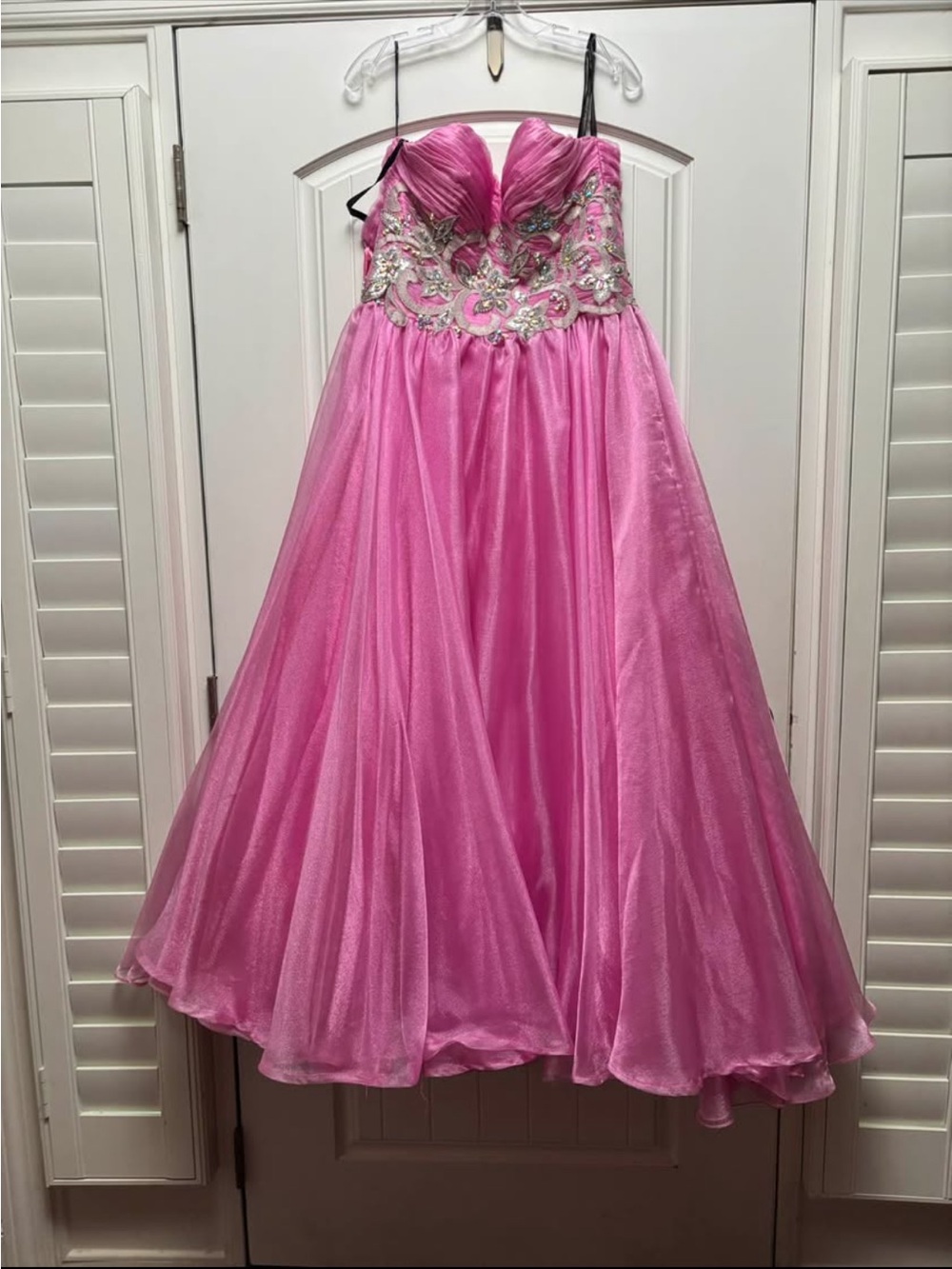 Milano Formals Hot Pink Embellished Tulle Gown